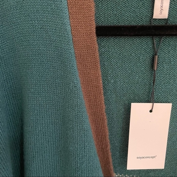 Soyaconcept Colour Block Knit Cardigan Metallic Trims Size M-L - Picture 4 of 6